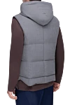 Wool and elastane vest gray for men Panicale - Hood. 96% wool, 4% elastane. Buttons. Two side pockets. Insulation: Down. Country of origin: Italy. Care: specialized cleaning - photo 4