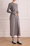 Re Vera Gray cashmere dress for women - belt, melange. 100% cashmere. Country of origin: Italy. Care: specialized cleaning - photo 3