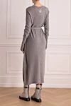 Gray cashmere dress for women Re Vera - belt, melange. 100% cashmere. Country of origin: Italy. Care: specialized cleaning - photo 4