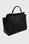 Dolce & Gabbana Сумка женская кожаная классическая черная - металлический логотип. молния. кожа. Страна производитель: Италия. Уход: специализированная чистка - фото 3