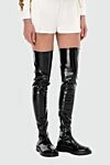Ботфорты женские лакированные высокие на тракторной подошве черные Givenchy - лак. кожа. молния. Страна производитель: Италия. Уход: специализированная чистка - фото 2