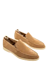 Loro Piana Beige nubuck loafers for men - contrasting white sole. 100% nubuck. Country of manufacture: Italy. Care: specialized cleaning - photo 3