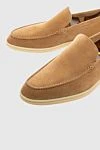 Loro Piana Beige nubuck loafers for men - contrasting white sole. 100% nubuck. Country of manufacture: Italy. Care: specialized cleaning - photo 5