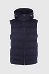 Loro Piana Men's cashmere and down vest blue - 100% cashmere. hood. Closure: zipper. Insulation: down. Manufacturer part number: FAL3491 W000. Country of manufacture: Italy. Care: specialized cleaning - photo 1