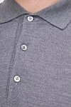 Cesare di Napoli Wool long sleeve polo gray for men - Long sleeve. 100% wool. Closure: Buttons. Country of origin: Italy. Care: specialized cleaning - photo 5