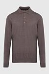 Cesare di Napoli Wool long sleeve polo brown for men - Long sleeve. 100% wool. Closure: Buttons. Country of manufacture: Italy. Care: specialized cleaning - photo 1