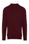 Cesare di Napoli Wool jumper burgundy for men - 100% wool. Country of manufacture: Italy. Care: specialized cleaning - photo 1