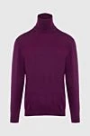 Cesare di Napoli Men's wool golf burgundy - High neck. 100% wool. Country of manufacture: Italy. Care: specialized cleaning - photo 1