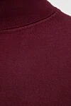 Cesare di Napoli Men's wool golf burgundy - High neck. 100% wool. Country of manufacture: Italy. Care: specialized cleaning - photo 5