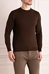 Cesare di Napoli Brown wool jumper for men - 100% wool. Country of manufacture: Italy. Care: specialized cleaning - photo 3