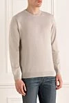 Cesare di Napoli White wool jumper for men - 100% wool. Country of manufacture: Italy. Care: specialized cleaning - photo 3