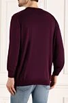 Wool jumper burgundy for men Cesare di Napoli - 100% wool. Country of manufacture: Italy. Care: specialized cleaning - photo 4