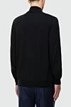 Black wool stand-up jumper for men Cesare di Napoli - High collar stand. 100% wool. Country of origin: Italy. Care: specialized cleaning - photo 4