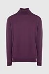 Cesare di Napoli Men's jumper with a high stand-up collar, burgundy wool - High collar stand. 100% wool. Country of manufacture: Italy. Care: specialized cleaning - photo 1