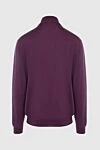 Men's jumper with a high stand-up collar, burgundy wool Cesare di Napoli - High collar stand. 100% wool. Country of manufacture: Italy. Care: specialized cleaning - photo 6