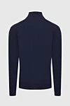 Cesare di Napoli Men's jumper with a high stand-up collar made of wool, blue - High collar stand. 100% wool. Country of manufacture: Italy. Care: specialized cleaning - photo 7