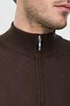 Brown wool troyer for men Cesare di Napoli - 100% wool. Closure: Zipper. Country of origin: Italy. Care: specialized cleaning - photo 4