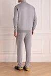 Gray men's wool sports suit Cesare di Napoli - Textured pattern. 100% wool. Closure: Drawstring, zipper. Four side pockets. Country of manufacture: Italy. Care: specialized cleaning - photo 4