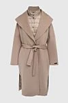 Peserico Women's beige wool and cashmere coat - 10% cashmere, 90% wool. belt, buttons. two side pockets. Country of manufacture: Italy. Care: specialized cleaning - photo 1