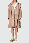 Peserico Women's beige wool and cashmere coat - 10% cashmere, 90% wool. belt, buttons. two side pockets. Country of manufacture: Italy. Care: specialized cleaning - photo 3