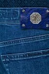 Blue cotton and polyurethane jeans. men's Stefano Ricci - crocodile skin. 95% cotton, 5% polyurethane. Closure: button, zipper. Three side pockets, two back pockets. Country of origin: Italy. Care: specialized cleaning - photo 4