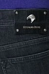 Stefano Ricci Dark jeans made of thick cotton denim - crocodile skin. 95% cotton, 5% elastane. Closure: button, zipper. Three side pockets, two back pockets. Country of origin: Italy. Care: specialized cleaning - photo 5