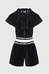 Alexanderwang Walking suit black - Decor logo. Closure: drawstring. 57% cotton, 40% polyester, 3% elastane. two side pockets. Hood: yes. Country of manufacture: Italy. Care: specialized cleaning - photo 1