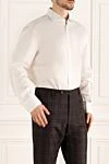 Brunello Cucinelli White cotton shirt for men - 100% cotton. Closure: buttons. Country of manufacture: Italy. Care: specialized cleaning - photo 3