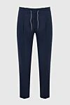 Brunello Cucinelli Blue wool pants for men - 100% wool. drawstring. two back pockets. Country of manufacture: Italy. Care: specialized cleaning - photo 1