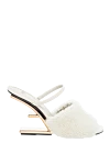 Fendi White leather sandals for women - original design. genuine leather. buckle. Country of manufacture: Italy. Care: specialized cleaning - photo 1