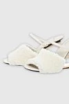 Fendi White leather sandals for women - original design. genuine leather. buckle. Country of manufacture: Italy. Care: specialized cleaning - photo 5