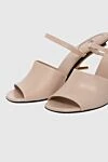 Fendi Sandals beige for women - Golden plated. 100% Genuine Leather. Installation: Genuine Leather. Buckle. Heel height: 8.5 cm. Country of manufacture: Italy. Care: specialized cleaning - photo 5