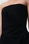Платье черное женское Saint Laurent - скрытая молния. сборка ткани, вставки шелка. 53% ацетат, 47% вискоза. Страна производитель: Франция. Уход: специализированная чистка - фото 6