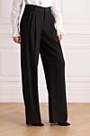 Saint Laurent Брюки женские черные из шерсти - два кармана. 100% шерсть. молния. Страна производитель: Франция. Уход: специализированная чистка - фото 3