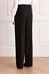 Брюки женские черные из шерсти Saint Laurent - два кармана. 100% шерсть. молния. Страна производитель: Франция. Уход: специализированная чистка - фото 4