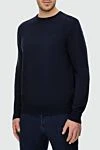 Cesare di Napoli Wool jumper blue for men - 100% wool. Country of manufacture: Italy. Care: specialized cleaning - photo 3