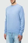 Cesare di Napoli Blue wool jumper for men - 100% wool. Country of manufacture: Italy. Care: specialized cleaning - photo 3