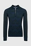 Cesare di Napoli Wool long sleeve polo gray for men - Long sleeve. 100% wool. Closure: Zipper. Country of origin: Italy. Care: specialized cleaning - photo 1