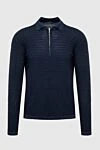 Cesare di Napoli Wool long sleeve polo blue for men - Long sleeve. 100% wool. Closure: Zipper. Country of origin: Italy. Care: specialized cleaning - photo 1