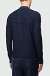 Wool long sleeve polo blue for men Cesare di Napoli - Long sleeve. 100% wool. Closure: Zipper. Country of origin: Italy. Care: specialized cleaning - photo 4