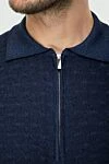 Cesare di Napoli Wool long sleeve polo blue for men - Long sleeve. 100% wool. Closure: Zipper. Country of origin: Italy. Care: specialized cleaning - photo 5