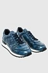 Cesare di Napoli Blue crocodile sneakers for men - textured leather. 100% crocodile skin. lacing. sole height 2cm. Country of manufacture: Italy. Care: specialized cleaning - photo 3