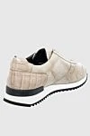 Beige crocodile leather sneakers for men Cesare di Napoli - contrast insert, textured leather. 100% crocodile skin. lacing. sole height 2cm. Country of manufacture: Italy. Care: specialized cleaning - photo 4