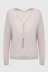 Fabiana Filippi Pink jumper for women - Decoration: decoration on the neck. 55% wool, 40% cotton, 5% cashmere. Country of manufacture: Italy. Care: specialized cleaning - photo 1