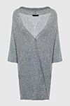 Fabiana Filippi Gray cardigan for women - buttons. free cut, asymmetric fastening. 47% wool, 19% silk, 16% cashmere, 11% alpaca, 7% polyester. Country of manufacture: Italy. Care: specialized cleaning - photo 1