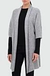 Fabiana Filippi Gray cardigan for women - buttons. free cut, asymmetric fastening. 47% wool, 19% silk, 16% cashmere, 11% alpaca, 7% polyester. Country of manufacture: Italy. Care: specialized cleaning - photo 3