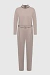 Fabiana Filippi Women's pink wool jumpsuit - zipper, belt. 100% wool. two side pockets. Country of manufacture: Italy. Care: specialized cleaning - photo 1