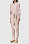 Fabiana Filippi Women's pink wool jumpsuit - zipper, belt. 100% wool. two side pockets. Country of manufacture: Italy. Care: specialized cleaning - photo 3