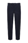 PT01 (Pantaloni Torino) Classic men's dark blue checkered wool trousers - check pattern. 100% wool. Closure: button, zipper. two side pockets, two back pockets. Country of origin: Italy. Care: specialized cleaning - photo 1