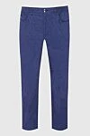 Zilli Blue cotton trousers for men - 98% cotton, 2% elastane. Closure: button, zipper. three side, two back pockets. Country of manufacture: Italy. Care: specialized cleaning - photo 1